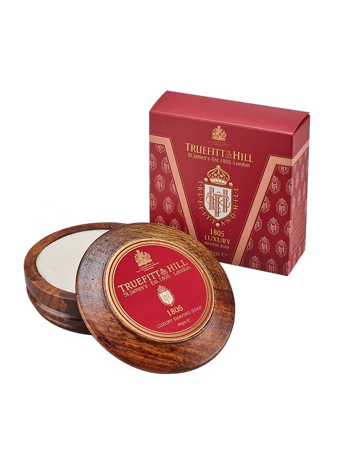 Truefitt & Hill 1805 Luxury Shaving Soap Bar Wooden Bowl 99Gm|Essential Grooming Collection For Men|Suitable For All Skin Types - Image 1